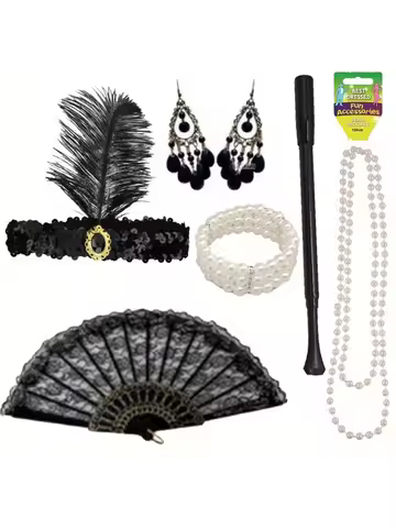 A full line of men's and women's accessories Roaring Twenties great Gatsby headband Flapper clothing