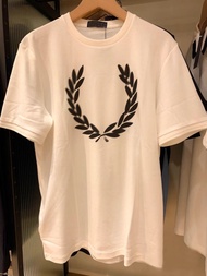 [Fred Perry] Áo thường ngày dáng rộng áo phông dành cho nam Fred Perry tay ngắn vòng cổ đơn giản thí