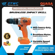 QUASA 20V CORDLESS 13MM BRUSHLESS IMPACT DRILL: (LCB-SD20H)