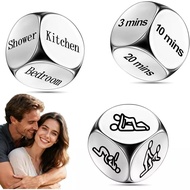 Set of 3 Stainless Steel Couples Dice Decision Dice Couples Game Fun for Valentine’s Day, Anniversar