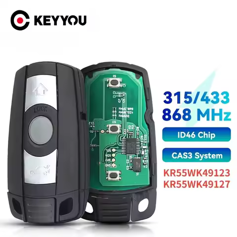 KEYYOU With Battery Remote Key 315MHz 433Mhz 868MHz Chip For BMW CAS3 1/3/5/7 Series X5 X6 E60 E61 E