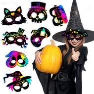 Halloween Scratch Art Mask DIY Party Animal Masks Cosplay Party Decoration Props Handmade DIY Masks Scratch Drawing Creative Mask Party Gift