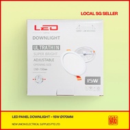 [SG LOCAL SELLER] 15W LED Panel Downlight 170mm (Round) – Daylight / Warm White
