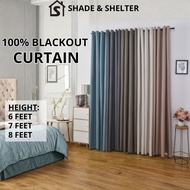 Shade & Shelter Curtain Blackout 100% Dark (170cm/220cm/260cm)