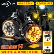 AES BMW 7LED/9LED Spotlight 3500K 6000K Light Waterproof Motorcycle Auxiliary Light WIth Dimmer Swit