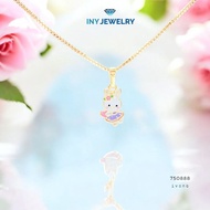 INY Children's Necklace Earrings 18k Gold Plated Titanium Anti-Rust Jewelry 222
