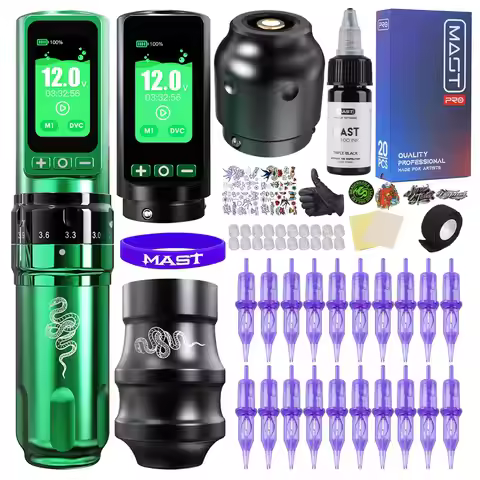 Dragonhawk Fold Pro Year of Snake Wireless Tattoo Machine Full Tattoo Kit 2.4-4.2mm 7 Strokes 3000mA