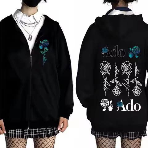Ado World Tour 2025 Hibana Zipper Hoodie Men Women Clothing Fashion Japanese Style Streetwear Unisex