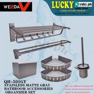 GH501GY WESDA SUS304 STAINLESS MATTE GRAY BATHROOM ACCESSORIES ORGANIZER SET
