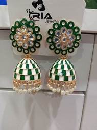 meenakari floral jimmik earrings/ indian jhumka earrings/antique jumkas/indian jimmiki earrings