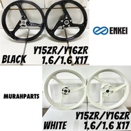 SPORT RIM ENKEI 3 BATANG FULL CHOP YAMAHA  Y15 Y15Z Y15ZR Y16 Y16ZR SIZE 1.6/1.6-17 BLACK MILK WHITE