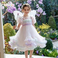 [Ready Stock] Kids Enchanted Fairy Costume, Ombre Tulle Dress with Wings & Accessories