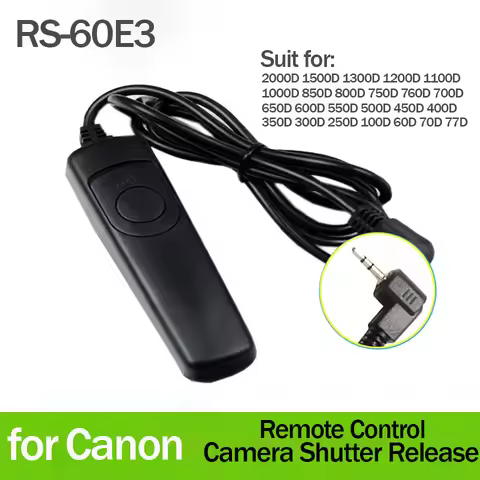 RS-60E3 Remote Control Shutter Release Cable for Canon E0S 600D 550D 500D 450D 400D 350D 300D 250D 1