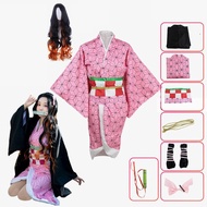 Nezuko Anime Cosplay Costume Kimono Demon Killer Nezuko Costume Wig Saber Women Kimono Uniform
