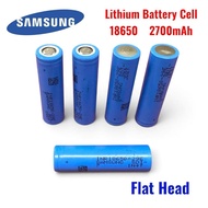 Samsung 18650 Lithium Battery Cell 3.7V 2700mAh 2.7Ah Flat Head Rechargeable Flashlight Headlamp Toy