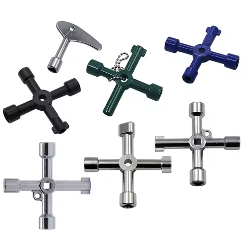 Multifunction 4 Ways Universal Triangle Wrench Key Plumber Keys Triangle For Gas Electric Meter Cabi