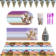 Fortnite Game Themed Party Decorations Cartoon Character Battle Banner Paper Plate Cup Tableware Set