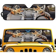 Tupalatus Windshield Sun Shade,Funny Giraffe Car Sun Shade for Wrangler JK JKU TJ 2 Door & 4 Door, U