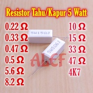 10Pcs Chalk resistor 5w 0.22 0.33 0.47 0.5 5.6 10 15 33 47 Ohm 4k7 5 watt tofu resistor