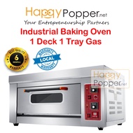 Happypopper industrial Commercial Baking Bakery Oven Gas With Timer 1 Deck Layer 1 Tray Heavy Duty Auto