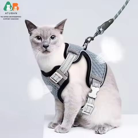 ATUBAN Cat Harness and Leash for Walking, Small Cat Harness Escape Proof Cat Harness Large, Adjustab