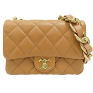 焦糖色 菱格紋 羊皮 粗鏈 肩背包【CHANEL 香奈兒】 AS3214