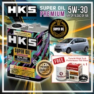PERODUA ALZA - HKS SUPER OIL Premium 5W30(API SP/ILSAC GF6A)FULLY SYNTHETIC ENGINE OIL[ORIGINAL HKS]
