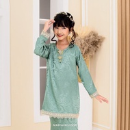 BAJU RAYA 2024 BAJU KURUNG BUDAK KIDS EMBOSS MODEN BLACK SALMON PEACH MINT GREEN EMERALD GREEN SAGE 