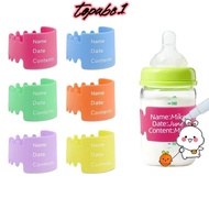 TOPABC Baby Bottle Labels, Silicone Daycare Name Labels, Durable Anti-Slip Waterproof Reusable Milk 