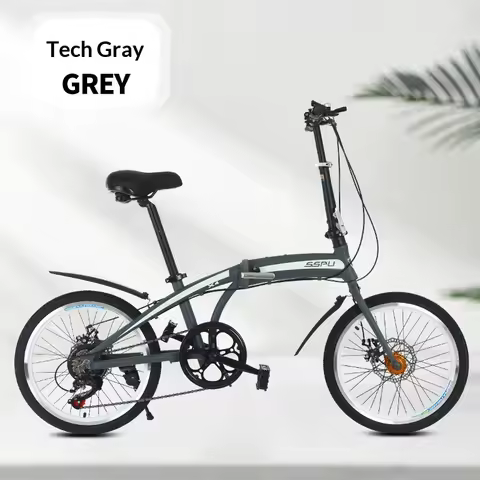 Folding Bike 20 Inch Aluminum Alloy Lightweight Commuter Bicycle 7 Speed Portable City Travel Ultral