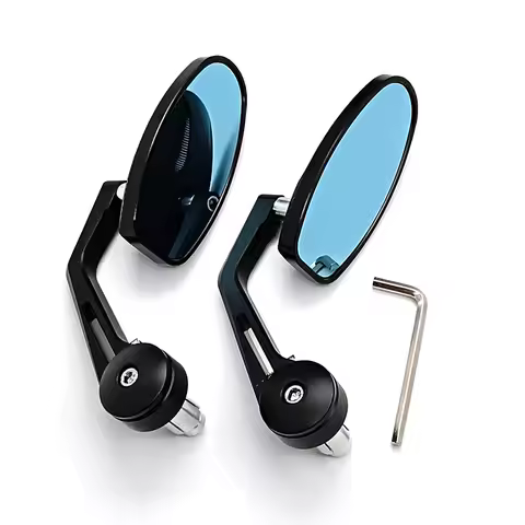 7/8'' 22mm Handlebar End Mirror Aluminum Alloy Motorcycle Mirrors Universal For Suzuki GSX 650F SV 4