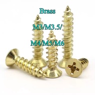 Skru Silang Kepala Tenggelam Sendiri Menghasilkan Kuningan H68 M3-M6 untuk Pengikat Kayu 【1HZ-MB】