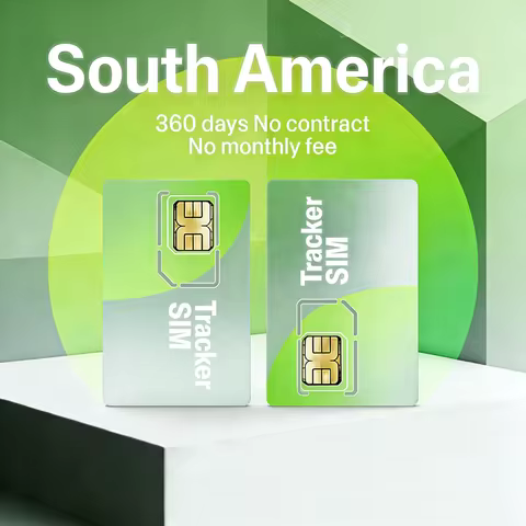 4G Tracker SIM Card for South America – Tri-Size, Cat1/Cat4, 360MB/360 Days, No Contract, GPS Compat