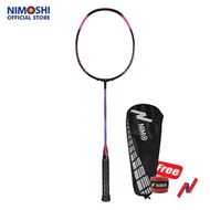 NIMO Raket Badminton PASSION 300 Black Purple + FREE Tas &amp; Grip Wave