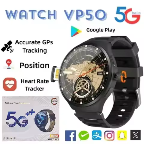 2025 VP50 5G Smart Watch: 1.75" AMOLED Screen, 1500mAh Battery, 800W Rotatable Camera, GPS, WiFi, An