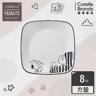 【美國康寧 CORELLE】SNOOPY復刻黑白方形8吋午餐盤