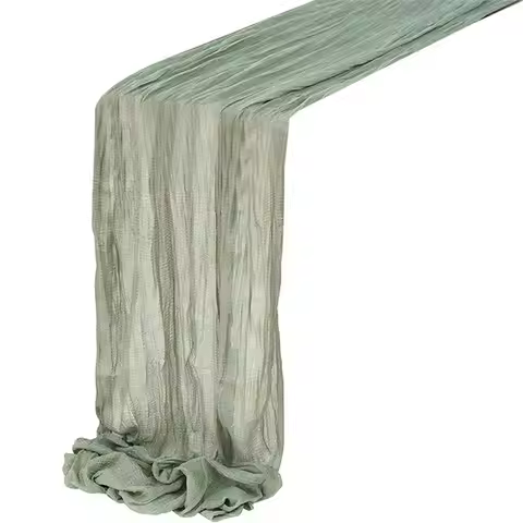 G6-4Pcs Cheesecloth Table Runner Boho Gauze Cheese Cloth Table Runner Table Runner Rustic Sheer Runn
