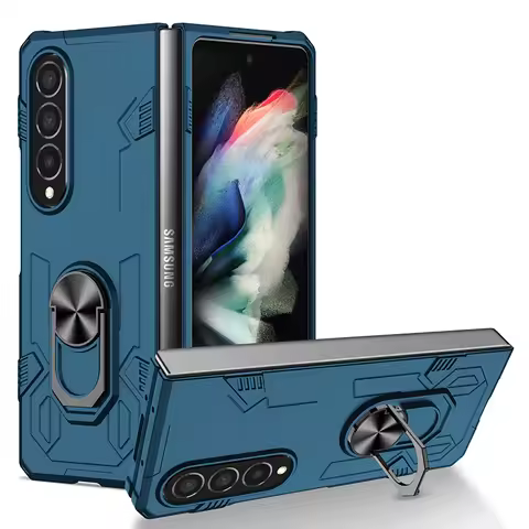 For Z Fold4 Fold3 Case Samsung Z Fold 2 1 Anti Impact Shockproof Anti Scratch Mecha Cover Case Black