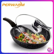 32cm Three Layer Medical Stone Multi-function Pan Cookware Non-stick Wok