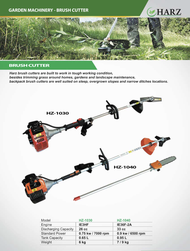 HARZ HZ1040 STRAIGHT SHAFT 2 IN 1 MULTIPURPOSE BRUSH CUTTER (CHAINSAW AND BRUSH CUTTER) (MESIN RUMPU