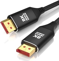8K DisplayPort Cable, DP Cable 3.3Ft High Speed（8K@60Hz, 2K@240Hz, 4K@144Hz, 32.4Gbps）, Display Port to Display Port Cable 1.4 (DP to DP Cable) Compatible for Gaming Laptop TV Computer Monitor