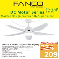 Fanco Ceiling Fan 5 blade DC motor c/w light