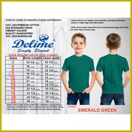 ━ ▌ ┻ Delime Kids T-Shirt Round Neck Plain (Emerald Green)