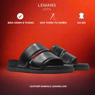 LS19.2 - LEMANS cowhide cross-strap sandals, 2-layer fragrant rubber sole, genuine youthful 3-layer 