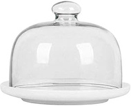 Fruit Tray Home Dessert Table, 6-10inch Clear Glass Dome Salad Pizza Ceramic Tray Bar Restaurant Rou
