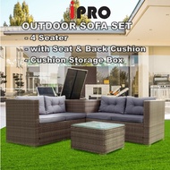 IPRO Rattan Sofa Outdoor Table and Chair Set  Wt Rattan Box Garden Outdoor Sofa Rotan Set Meja Kerus