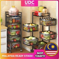 UDC Trolley Onion Rack Vegetable Spice Rack Storage Organizer Kitchen with Wheel Bathroom Rack/Rak barang Dapur Beroda