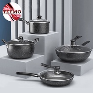 Teemo 8pcs Kitchen Cooking Pot Full Set Medical Stone Non Stick Pot Set Frying Pan - Fulfilled by Te