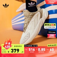 adidas阿迪达斯官方三叶草OZELIA男女经典运动复古老爹鞋 米白/棕 42(260mm)