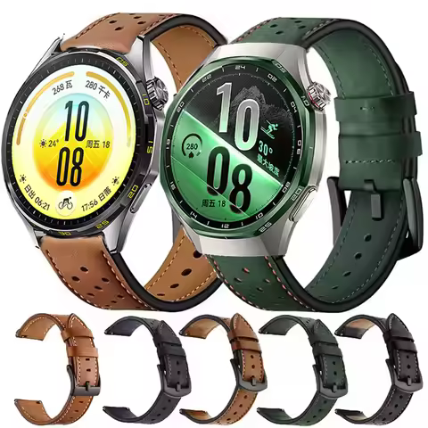 22mm Leather Band For Huawei Watch GT 7Pro GT7 GT6 GT5 GT4 GT3 46mm GT2 2E 2Pro GT Runner 2 Watch 5/